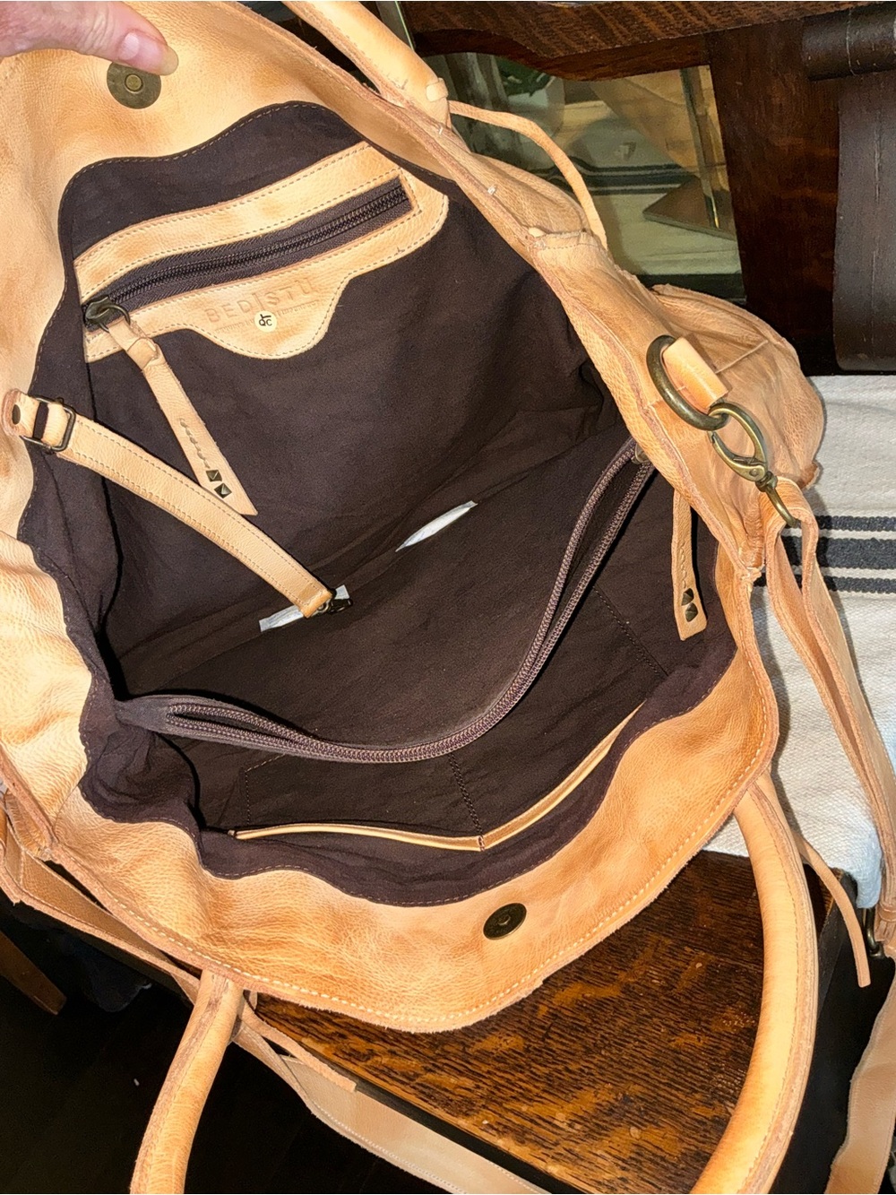 Bed Stu Tan Leather Tote Bag - Picture 15 of 16